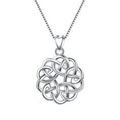 PRICES MAY VARY. This classic celtic knot sterling silver necklace represents endless love. It will be wonderful when you wear this necklace with your beautiful outfit in normal days or special occasions. An ideal gift for your lover, wife, fiancee, daughter, mother, sister, your special someone, or just yourself. Chain Length: 46cm(18")-51cm(20"), Pendant Size: 2.9cm(1.1")by2cm(0.8"), Weight: 4.7g. We have SGS Professional Certification for our Sterling Silver Items. Customers could go to a pro Spiritual Sterling Silver Nickel-free Charm Necklace, Christmas Jewelry Gift, Spiritual Nickel-free Cross Pendant Necklace, Nickel-free Sterling Silver Cross Necklace For Gift, Nickel-free Sterling Silver Heart Pendant Charm, Nickel-free Sterling Silver Viking Necklace, Celtic Knot Pendant, Infinity Love, Silver Items