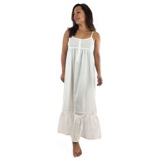 You'll love the feminine look and feel of this Women's Peace, Love & Dreams Long Woven Nightgown. Click on this INTIMATES & SLEEPWEAR GUIDE to find the perfect fit and more! You'll love the feminine look and feel of this Women's Peace, Love & Dreams Long Woven Nightgown. Click on this INTIMATES & SLEEPWEAR GUIDE to find the perfect fit and more! FEATURES Soft woven cotton construction Flounce hem Sleeveless UnlinedFIT & SIZING Comfy construction 44-in. length from shoulder to hemFABRIC & CARE Co White Cotton Nightgown For Lounging, Spring White Flowy Nightgown, White Cotton Nightgown Relaxed Fit, White Relaxed Fit Summer Nightgown, White Nightgown Plus. 2x, Cotton Nightgown, Love Dream, Feminine Look, Casual Chic Outfit