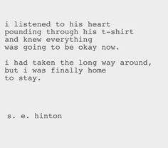 the text is written in black and white on a sheet of paper that says, i listened to his heart and knew everything was going to be okay now