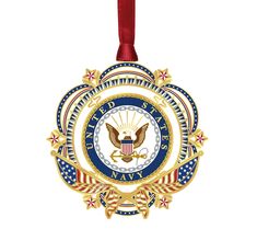 an ornament with the seal of the united states navy