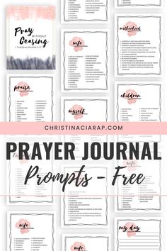 Free Prayer Binder Prompts Prayer Binder Ideas, Prayer Journal Prompts, Journal Binder, Prayer Journal Template, Journal Printables Free, Prayer Journal Printable, Bible Study Worksheet, Bible Study Template, Journal Things