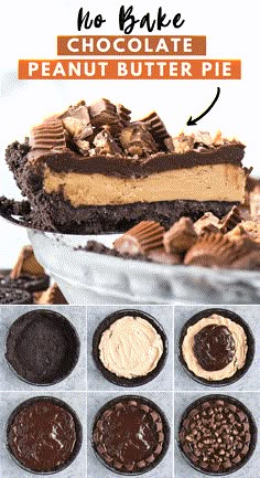 chocolate peanut butter pies with no bake