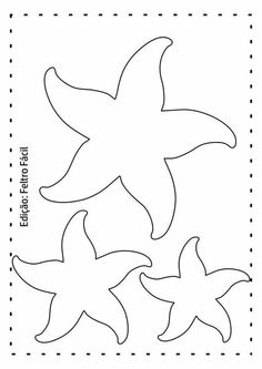 three starfishs cut out on a square paper with the words sea life below them