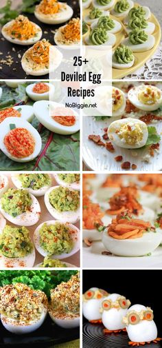 deviled egg recipe collage with text overlay