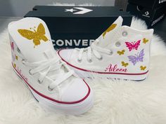 Butterfly Custom Converse Custom Converse can say any name you like and available In many colors. Converse Custom, Custom Converse, Sneakers Athletic, Fort Lauderdale, Kids Shoes, Fort, Athletic Shoes, Converse, Shoes Sneakers