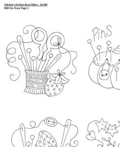 four different types of embroidery designs on white paper