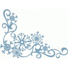 snowflakes and swirls on a white background