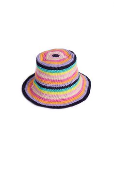 Our colorful Key West crocheted hat will be your favorite accessory all season long! 100% Cotton Multicolor Crochet Sun Hat For Spring, Multicolor Crochet Hat For Spring, Colorful Crochet Casual Hats, Spring Multicolor Crochet Sun Hat, Spring Multicolor Crochet Hat, Multicolor Crochet Hat For The Beach, Multicolor One Size Crochet Hat For Beach, Multicolor One-size Crochet Hat For Beach, Multicolor Knitted Bucket Hat