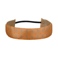 Mazipoodles Square Maze - Grey Burnt Orange Athletic Headband Burnt Orange