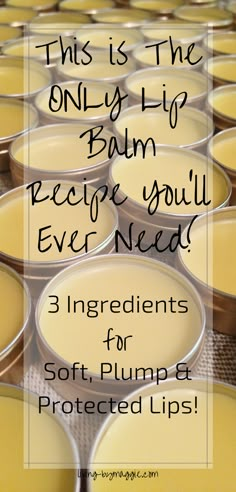 3 Ingredient Lip Balm Recipe, Diy Lip Care Recipes, Best Diy Lip Balm, Best Chapstick Recipe, Homemade Beeswax Lotion, Beeswax Balm Recipe, Homemade Lip Moisturizer, Diy Lip Balm Recipes How To Make, Homemade Organic Lip Balm