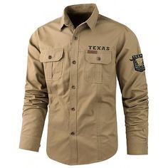 Category:Shirt; Season:Winter,Spring   Fall; Fabric:Cotton; Sleeve Length:Long Sleeve; Look After Me:Machine wash,Washable; Gender:Men's; Style:Casual,Tactical; Elasticity:Micro-elastic; Tops Type:Western Shirt,Work Shirt,Cowboy Shirt,Cargo Shirt; Occasion:Sports  Outdoor,Going out; Age Group:Adults; Fit Type:Regular Fit; Pattern:Texas,Cow Print; Design:Print; Neckline:Turndown; Listing Date:08/08/2024; Bust:null; Length:null; Shoulder Width:null; Sleeve Length:null Mens Work Shirts, Mens Printed Shirts, Cowboy Shirt, Cargo Shirts, Cowboys Shirt, Hiking Shirts, Fall Fabric, Work Shirt, Western Shirt