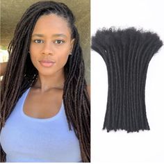 Loc Extension Human Hair 14inch 10 Strands 0.4cm Width Natual Black Can Be Dyed Bleached Curled 100% Full Handmade Permanent Dreadlock Extensions For Women/Men Loc Extensions Permanent, Permanent Loc Extensions, Permanent Dreadlock Extensions, Loc Extensions Human Hair, Hair Extension Care, Loc Extensions, 100 Human Hair Extensions, Hair Extensions Best, Dreadlock Extensions