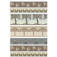 four different types of decorative tapes with trees on them and leaves in the middle one