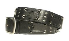 Lucky Dog Leather belt Edgy Black Belt Buckles, Adjustable Black Belt Buckles With Rivets, Adjustable Black Belts With Rivets, Adjustable Black Belts And Suspenders, Mens Leather Belts, Stud Belt, Yellow Belt, Tan Leather Belt, Double Weave