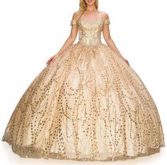 Champagne Quinceanera | Strapless Sweetheart Neckline and Lace-up Glittering Corset Quince ballgown - front view of woman wearing dress Champagne Quinceanera, Ballgown Skirt, Flower Girl Accessories, Fabric Box, Kids Party Dresses, Strapless Sweetheart Neckline, Baptism Dress, Ball Gown Skirt, Corset Back