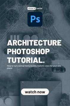 an aerial view of a building with the text,'architecture photoshop pictorial how to turn