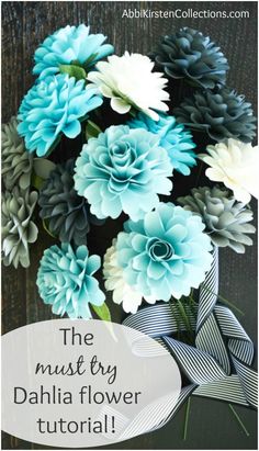 the must try dahlia flower bouquet with text overlay