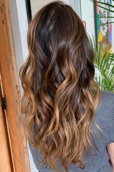 Brunette With Golden Highlights, Balayage Ombre Brunette, Honey Caramel Balayage On Dark Hair, Highlighted Hair For Brunettes, Balayage Hair Brunette, Coco Film, Hair For Brunettes, Caramel Hair Highlights, Highlights Brunette