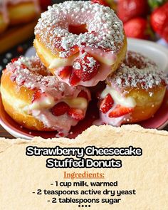 strawberry cheesecake stuffed donuts recipe with instructions