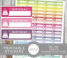 printable birthday planner stickers