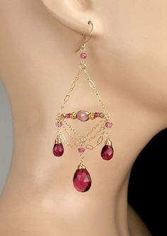 Pink Chain, Wire Wrapped Chain