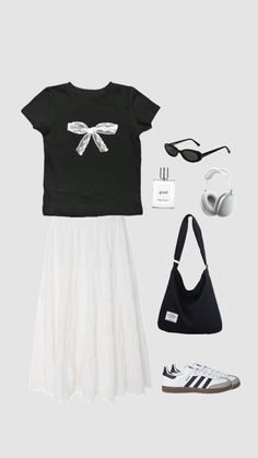 #outfit #outfitinspo #modestoutfits #fashion #style #modestfashion #ootd #summerfashion #minimal #styleinspo #inspo #beauty #summer #summeraesthetic #aesthetic #casual #vibes #springaesthetic #spring White Summer Skirt, Pentecostal Fashion, Modesty Outfits, Outfit Layout, Quirky Fashion, Just Style, Wardrobe Outfits, Layering Outfits, Summer Outfit Inspiration