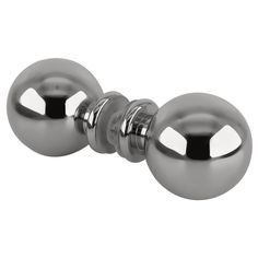 an image of chrome door knobs on a white background