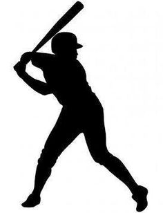 the silhouette of a baseball player holding a bat