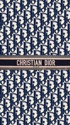 the cover of christian dior's book, which is printed in blue and white