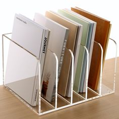 PRICES MAY VARY. 5 Sections Versatile Desktop File Sorter : The dimension of this office desk file organizer is 10.24" W x 7.1" D x 6.3" H . Acrylic organizers weight：3lbs.This acrylic file holder can holds a bunch of papers perfectly fine. High Quality, Beautiful and Practical Acrylic Magazine Holder：Our magazine rack are made of thickened crystal-like premium acrylic that looks really cute in any space. This clear magazine holder, perfect for holding letters, papers, documents, binders, mails, Simple Desk Organizer, Wall Calendar Organizer, Dorm Desk Organization, Desk File Organizer, Magazine File Holders, Dorm Desk, College Dorm Desk, Desk Organization Diy, Magazine Storage