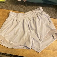 Lululemon Hotty Hot Lined Short 4”, Size 4, Light Blue. Hardly Worn, Look Brand New. No Stains Or Damage. White Lululemon Shorts, Shorts Lululemon, Lululemon Shorts, Cheap Clothes, Shorts Athletic, Athletic Shorts, Christmas List, Low Rise, Lululemon Athletica