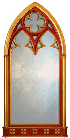 a mirror with an ornate design on it