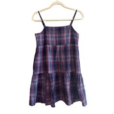 NWT American Eagle Plaid Baby Doll Tiered Dress Size XS Purple Blue

16.5 inches pit to pit.
32 inches long (varies depending on adjustable straps)

Plaid/gingham print.
Dress is lined.
Adjustable straps.
Knee length.
Oversized fit.

Ship Same/Next Day, Professional Seller. Offers Welcome. Bundle & Save!

Summer dress. Spring dress. Cottage. Preppy.  #Preppy #Casual #Summer Plaid Babydoll Dress, Purple Blue Color, Dress Cottage, Plaid Baby, Baby Doll Dress, Preppy Casual, Dress Spring, Gingham Print, Fit N Flare Dress