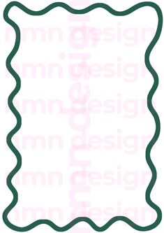 a green scalloped frame with the words mm design on it