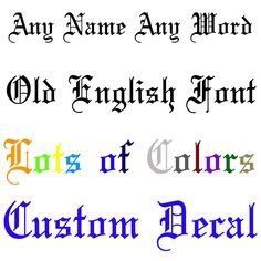 some type of font that is in different colors and sizes, including the letters on each side