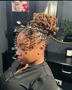 Locs Buns For Women, Bun Hairstyles With Locs, Bra Strap Length Loc Styles, Bun Styles For Locs, Shorter Loc Styles, Up Do Dreadlocks Styles For Women, Short Loc Bun Styles, Dreads Styles For Women Wedding, Updo Retwist Styles