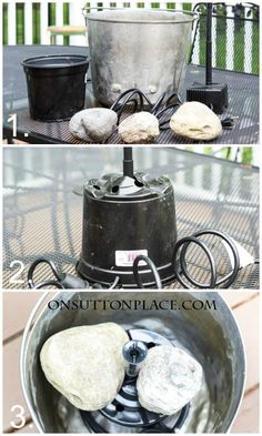 an outdoor stove that has some rocks in it and is being used to cook food