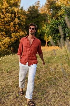 Caribe Cooler, Mens Linen Pants Outfit, Linen Men Outfit, Linen Outfit Men, Men's Summer Outfits, Bali Outfit, Mens Linen Outfits, Vacation Outfits Men, Friday Dinner