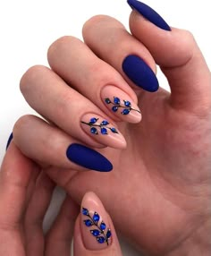 50 Stunning Matte Blue Nails Acrylic Design For Short Nail Matte Blue Nails, Matte Acrylic Nails, Blue Acrylic Nails, Cute Spring Nails, Fall Acrylic Nails, Blue Nail Designs, Nails Blue, Easy Nails, Nails 2020