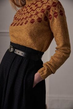 Fair Isle Sweaters, September Fashion, Fashion Corner, About Fashion, Funnel Neck, Mode Inspiration, Winter Fashion Outfits, Wool Sweater, Fair Isle