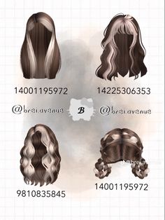 Brown Hair With Blonde Highlights Bloxburg Codes, Roblox Hair Id, Roblox Hair Codes, 2 Tone Hair, Brookhaven Codes, Toned Hair