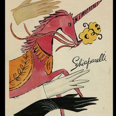 a drawing of a pink unicorn riding on the back of a white and yellow horse