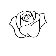 a black and white drawing of a rose