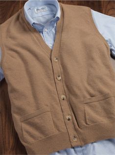 Sleeveless Camelhair V-neck Cardigan - The Ben Silver Collection Outfit Ideas Men Winter, Soft Boy Outfits, High Neck Coat, Boy Outfit Ideas, Ben Silver, Old Money Boys, Outfit Ideas Men, Patches Fashion, Mens Fashion Classic