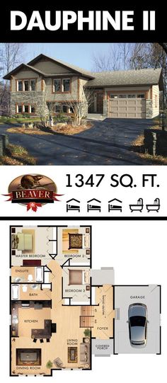 the floor plan for a house with two car garages and one living room in it