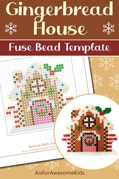 the gingerbread house cross stitch pattern is shown