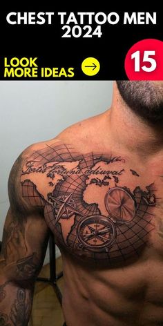 Tattoo Ideas For Men Chest And Half Sleeve Tattoo Men, Sleeve And Chest Tattoo Men, Left Chest Tattoo Men Ideas, Men’s Tattoos Chest, Men’s Chest And Arm Tattoos, Tree Tattoo Men Chest, Full Shoulder Tattoo Men, Mens Tattoos Chest, Men Tattoo Ideas Chest