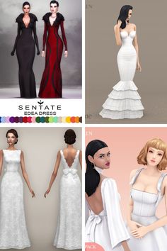 Sims 4 Wedding Dress CC Dress Modern