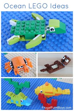 the instructions for making legos that look like sea animals are great for kids to play with