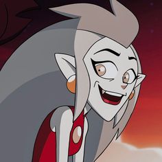 an animated image of a woman with white hair